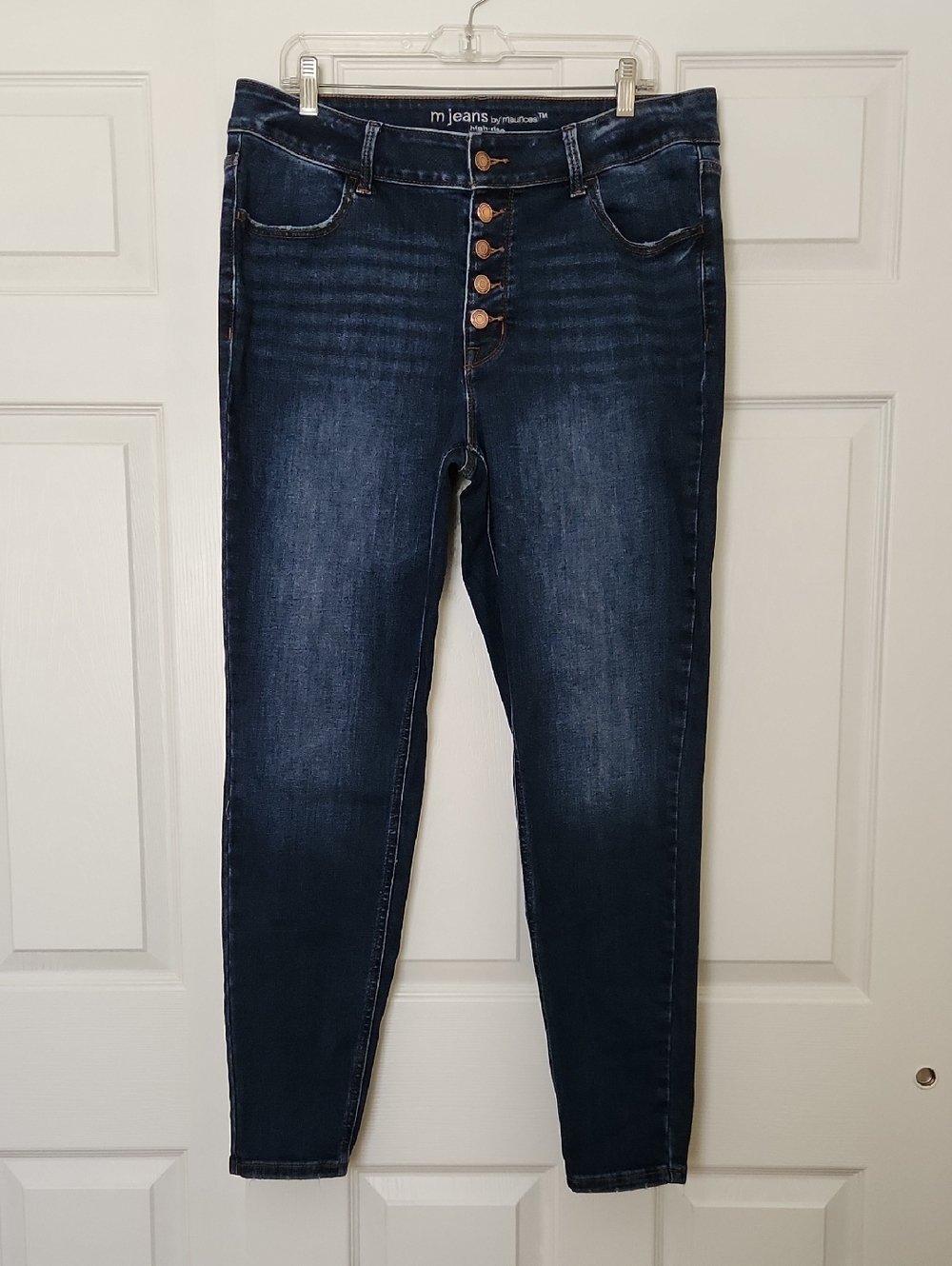 Maurices Dark Blue High-Rise Skinny Jeans with Button Fly 16W Plus size